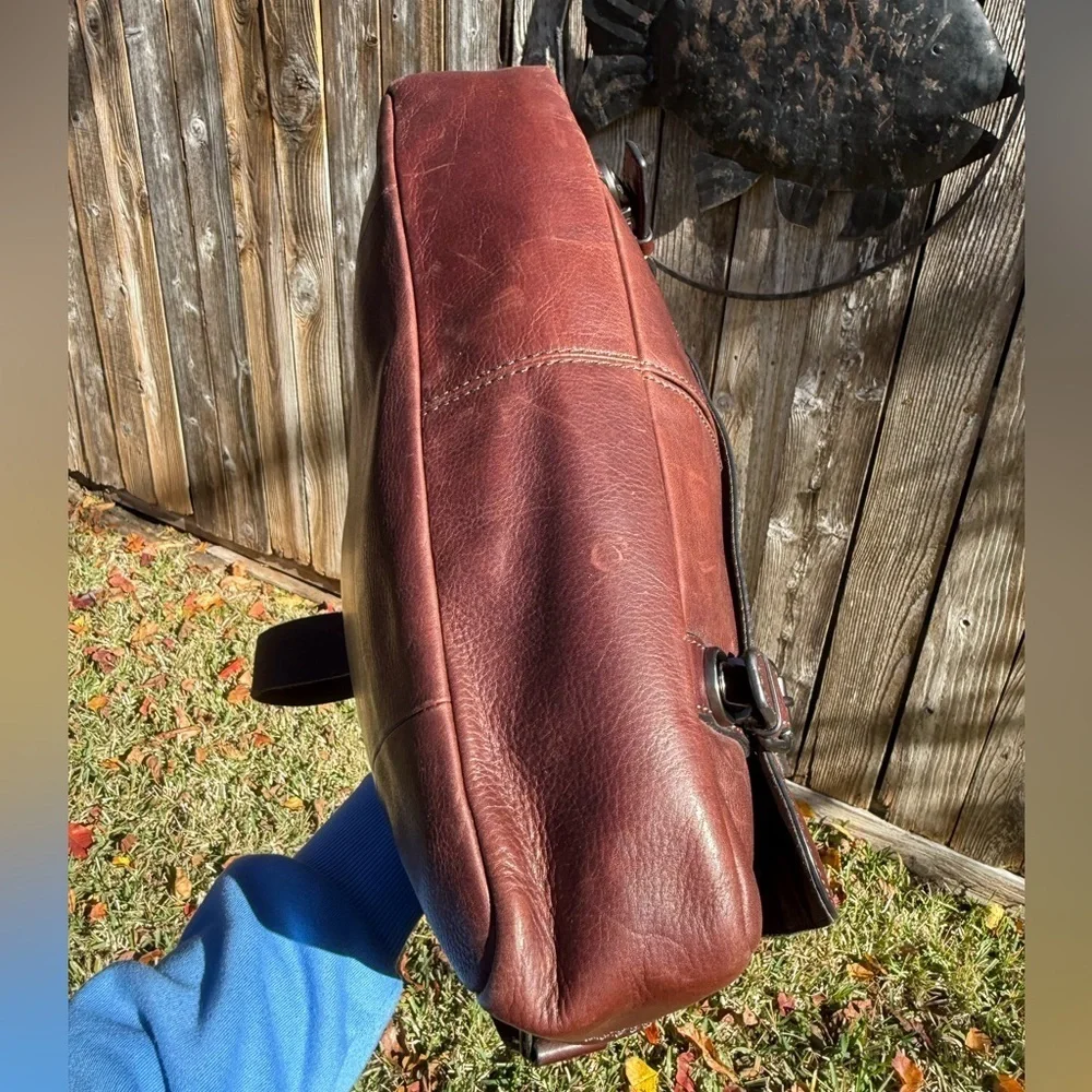 ▶️ Fossil ◀️ Brown Leather Messenger Computer Bag